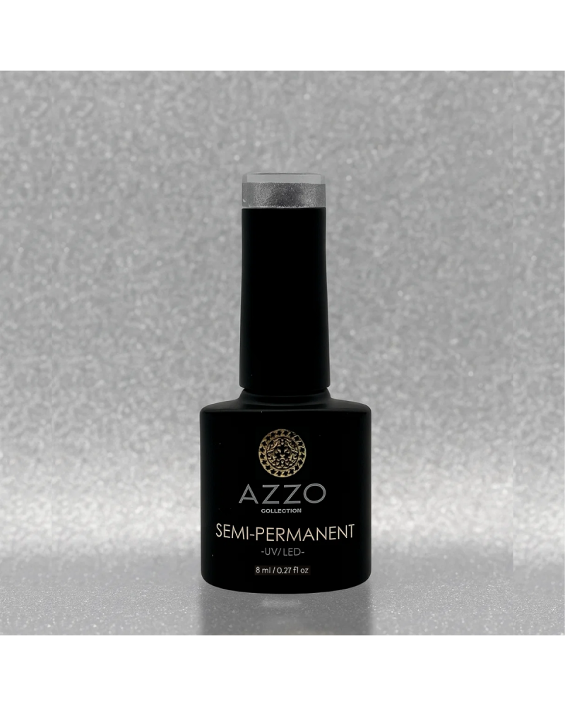 Vernis Gris Moyen Pailleté – Vegan, Sans TPO, Brillance Scintillante | Azzo