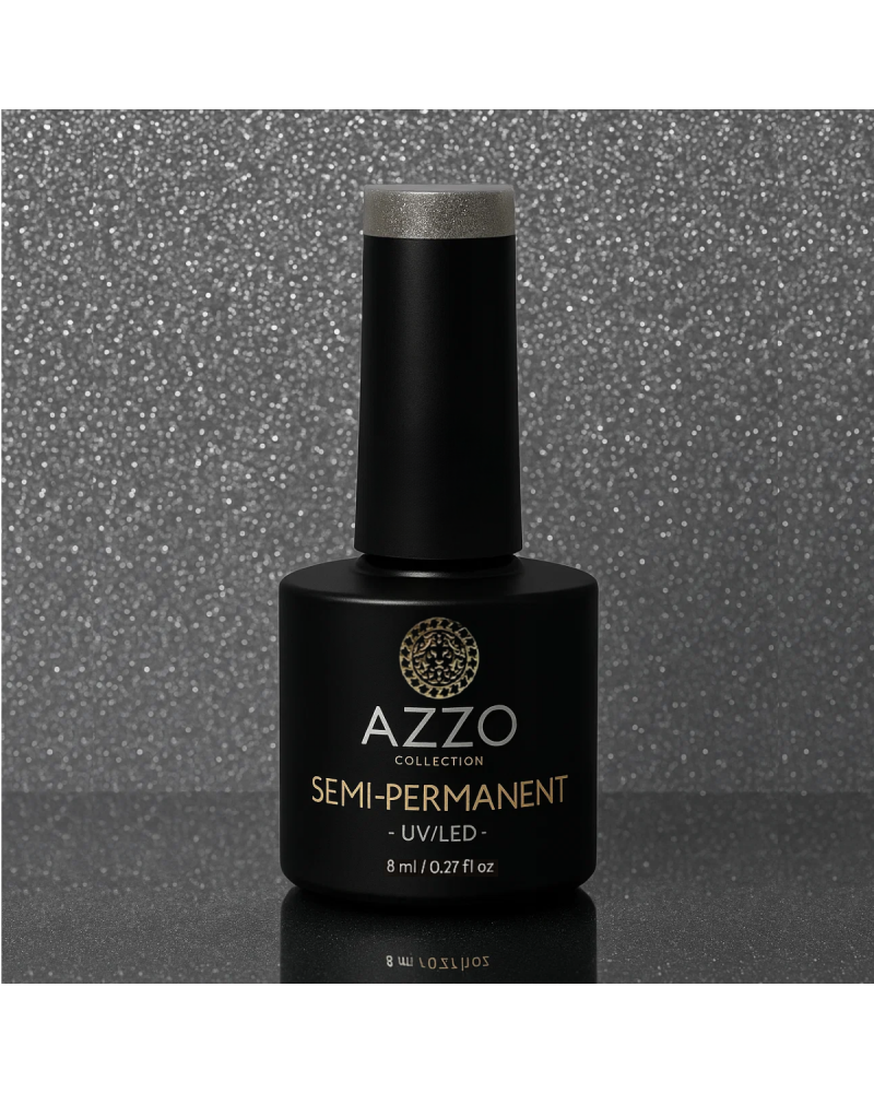 Vernis Gris Foncé Pailleté – Vegan, Sans TPO, Brillance Scintillante | Azzo