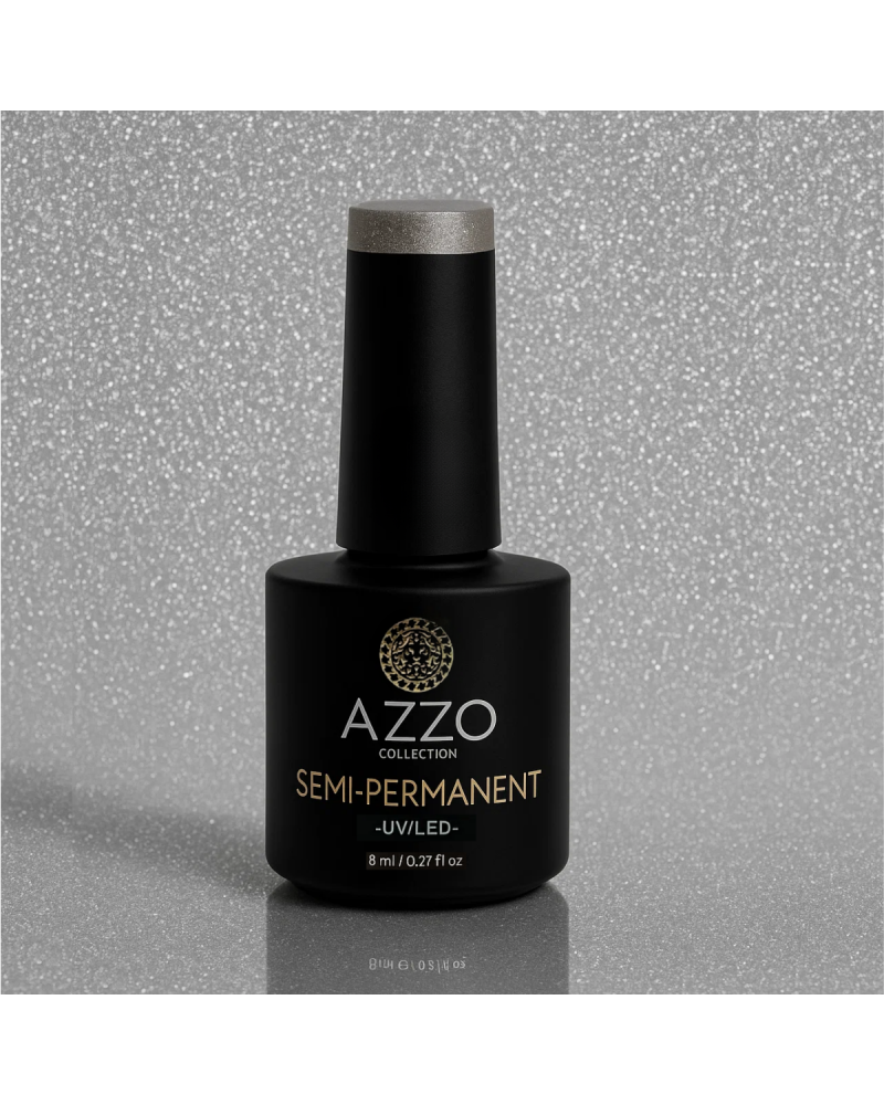 Vernis Gris Perle Clair Pailleté – Vegan, Sans TPO, Brillance Scintillante | Azzo
