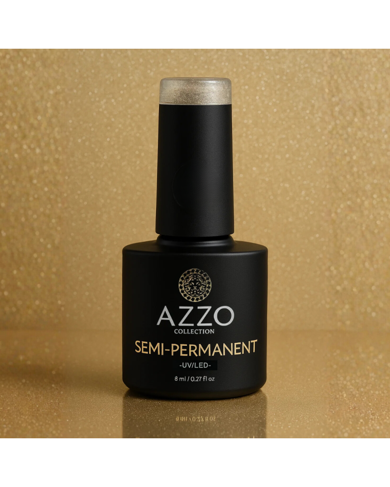 Vernis Doré Sable Pailleté – Vegan, Sans TPO, Longue Tenue | Azzo