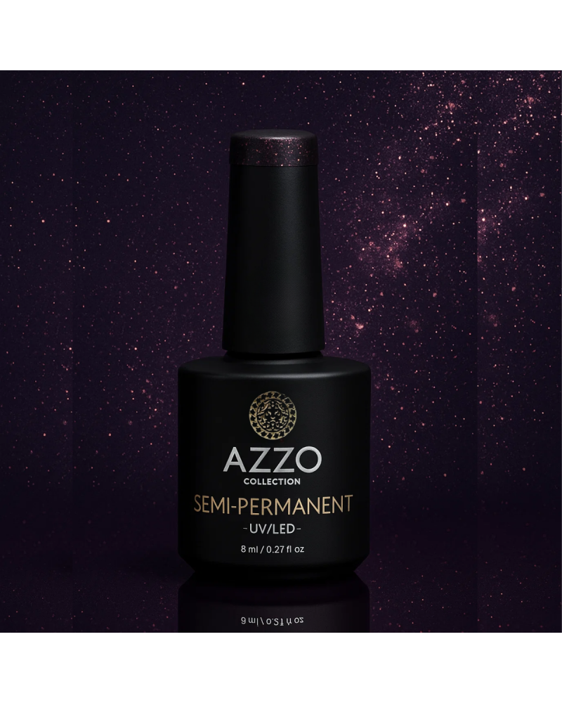 Vernis Violet Anthracite Pailleté – Vegan, Sans TPO, Tenue 4 Semaines | Azzo