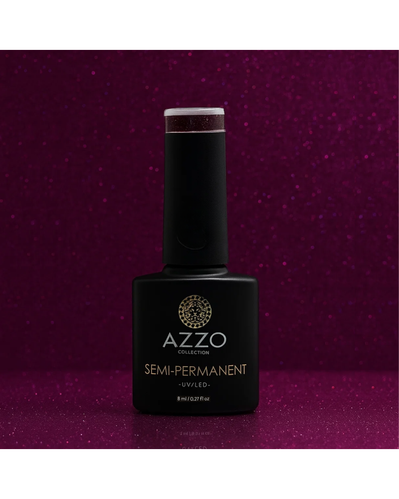 Vernis Violet Cerise Pailleté – Vegan, Sans TPO, Extra Brillance | Azzo