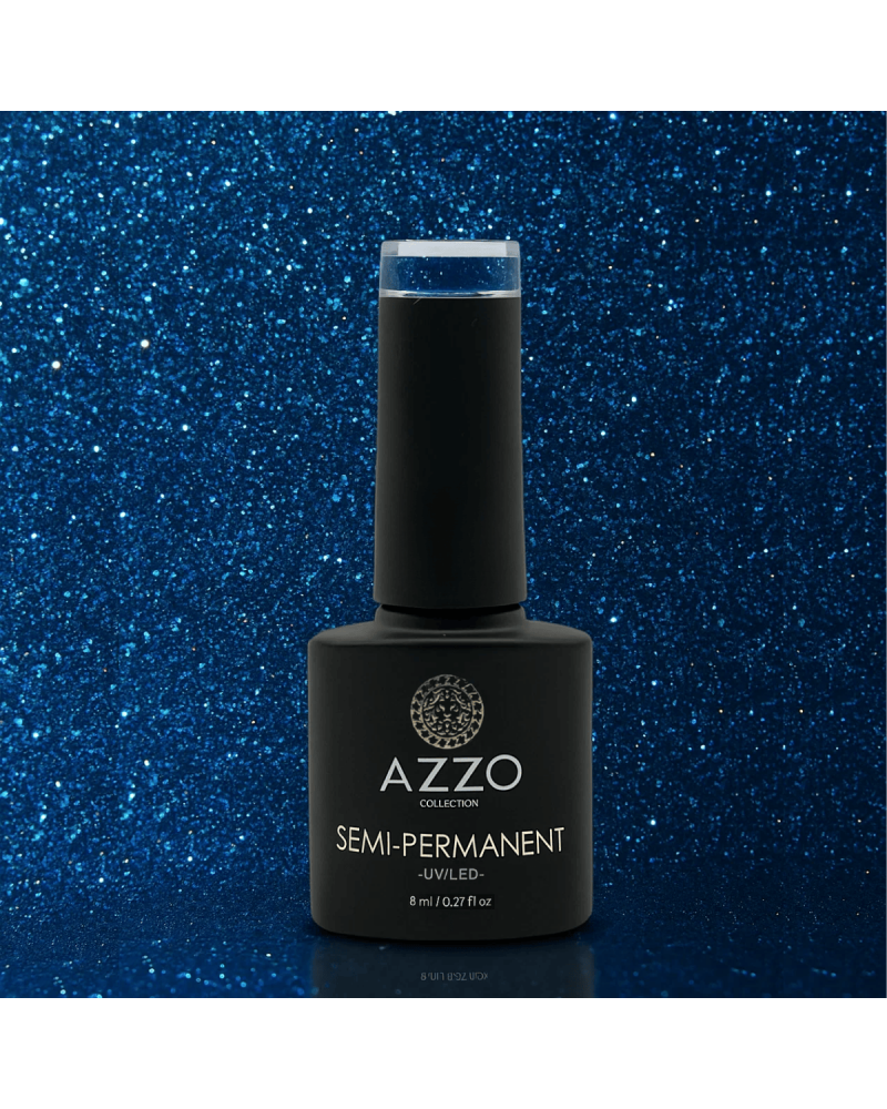 Vernis Bleu Nuit Pailleté – Vegan, Sans TPO, Extra Brillance | Azzo