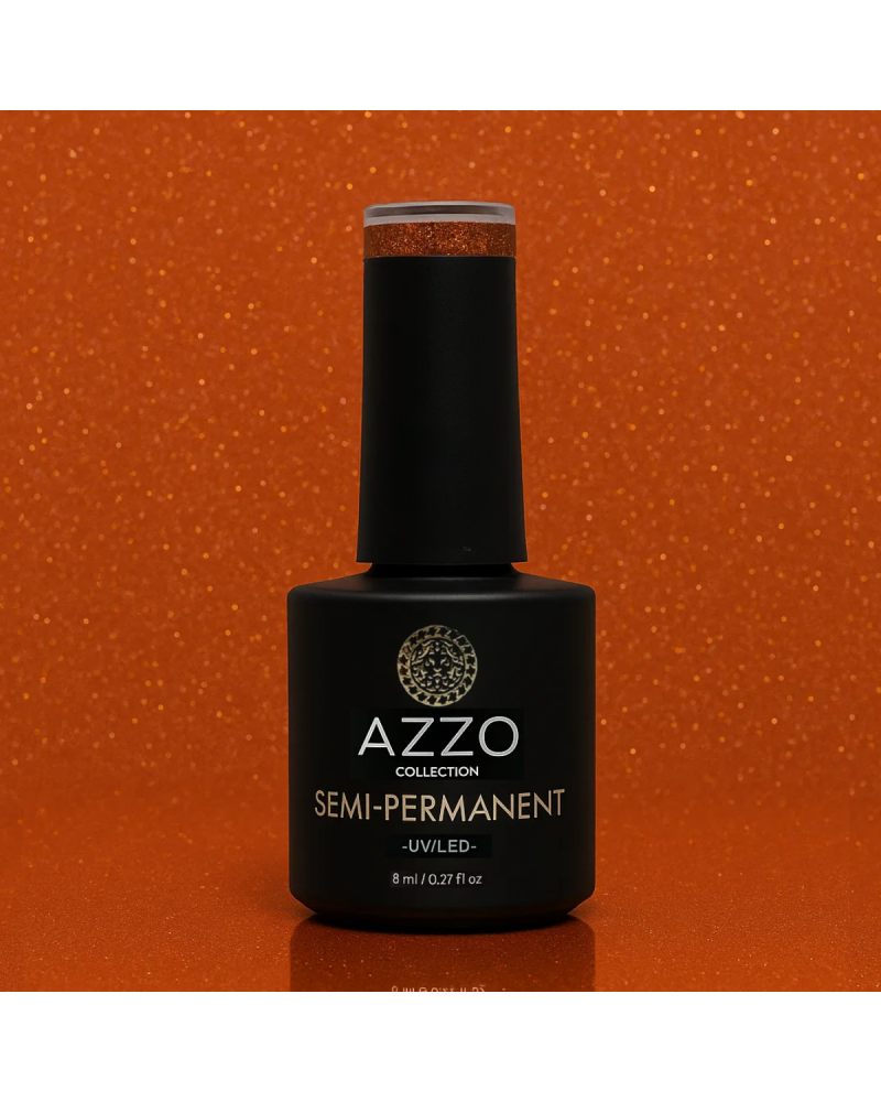 Vernis Marron Rouille Pailleté – Vegan, Sans TPO, Brillance Longue Tenue | Azzo