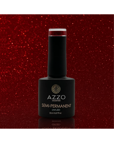 Vernis Rouge Profond Pailleté – Vegan, Sans TPO, Brillance Longue Tenue | Azzo