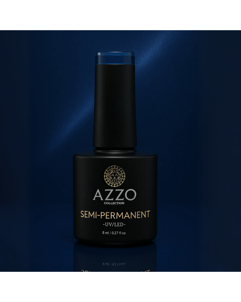 Vernis Cat’s Eyes Bleu Profond – Effet Magnétique 3D | Azzo